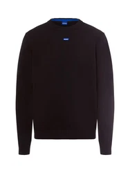 HUGO Strickpullover San Cosmo blau/schwarz/weiß
