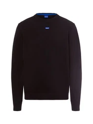HUGO Strickpullover San Cosmo blau/schwarz/weiß