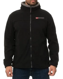 Fleecejacke Trekking Outdoor Jacke batamazonie Black XXL mit eingelassener Kapuze