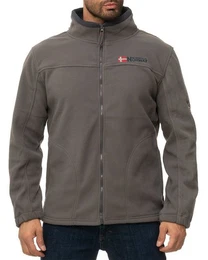 Fleecejacke Trekking Outdoor Jacke batamazonie Dark-grey S mit eingelassener Kapuze