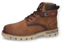 Schnrboots, Workerboots, Stiefel mit bequemem Schaftabschluss aus Textil
