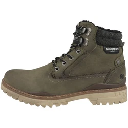 Dockers by Gerli Schnürstiefelette Herren Schnürboots Dunkelgrün/Khaki