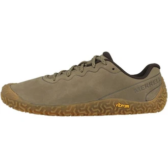 Merrell Vapor Glove 6 Leather Sneaker Barfußschuh Khaki/Braun/Dunkelgrün
