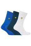 Lyle & Scott Sportsocken (3er Set) Basic Herren Blau/Hellblau/Dunkelblau/Fliederfarben