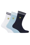 Lyle & Scott Sportsocken (3-Paar) Herren Blau/Dunkelblau/Hellblau