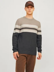 JACK & JONES Pullover JJSANDER beige/hellbeige/dunkelgrau
