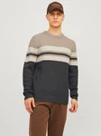 JACK & JONES Pullover JJSANDER beige/hellbeige/dunkelgrau