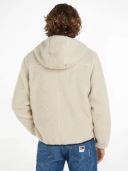 Tommy Jeans Plüschjacke TJM REG BADGE TEDDY ZIP TRU EXT mit Logopatch 