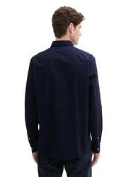 TOM TAILOR Langarmhemd T-Shirt Dunkelblau/Hellblau
