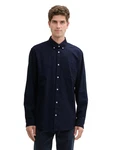 TOM TAILOR Langarmhemd T-Shirt Dunkelblau/Hellblau