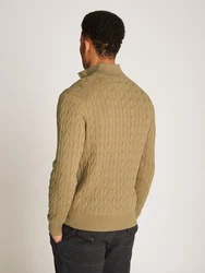 Tommy Hilfiger Strickpullover CLASSIC COTTON CABLE ZIP MOCK 
