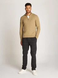 Tommy Hilfiger Strickpullover CLASSIC COTTON CABLE ZIP MOCK 