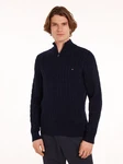 Tommy Hilfiger Strickpullover CLASSIC COTTON CABLE ZIP MOCK 