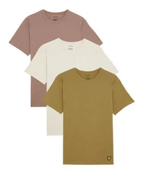 Lyle & Scott T-Shirt Herren Basic 3er-Pack Khaki/Beige/Braun