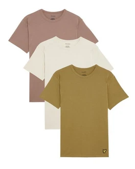 Lyle & Scott T-Shirt Herren Basic 3er-Pack Khaki/Beige/Braun