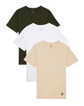 Lyle & Scott T-Shirt Herren Basic 3er-Pack Khaki/Beige/Dunkelgrün/Dunkelblau/Weiß