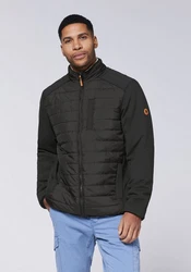 Chiemsee Softshelljacke im Puffer-Design (1) Schwarz/Dunkelgrau/Orange/Grau