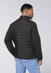 Chiemsee Softshelljacke im Puffer-Design (1) Schwarz/Dunkelgrau/Orange/Grau