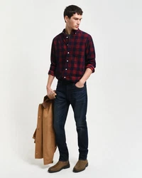 Gant Langarmhemd Regular Fit Rot/Hellblau/Dunkelrot/Lila