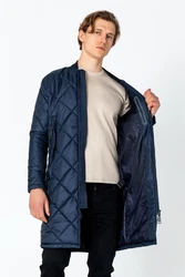 Ron Tomson Wintermantel Dunkelblau/Blau/Hellblau