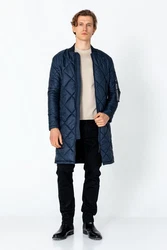Ron Tomson Wintermantel Dunkelblau/Blau/Hellblau
