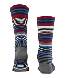 Burlington Herren Socken Stripe Mischfarben/Bordeaux/Dunkelblau