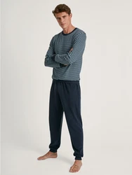 CALIDA Pyjama Relax Terry Herren Dunkelblau/Grau/Blau