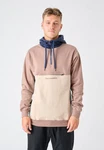 Cleptomanicx Kapuzensweatshirt Hooded Block braun/mehrfarbig