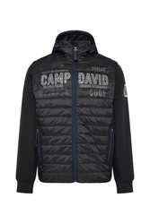 CAMP DAVID Steppjacke Outdoorjacke mit Kapuze Dunkelblau/Grau/Hellblau/Schwarz/Gelb