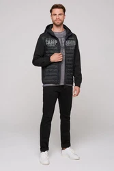 CAMP DAVID Steppjacke Outdoorjacke mit Kapuze Dunkelblau/Grau/Hellblau/Schwarz/Gelb