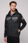 CAMP DAVID Steppjacke Outdoorjacke mit Kapuze Dunkelblau/Grau/Hellblau/Schwarz/Gelb
