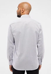 Eterna Langarmhemd MODERN FIT Grau/Weiß/Dunkelblau