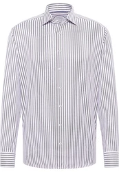 Eterna Langarmhemd MODERN FIT Grau/Weiß/Dunkelblau