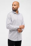 Eterna Langarmhemd MODERN FIT Grau/Weiß/Dunkelblau