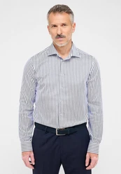 Eterna Langarmhemd SLIM FIT NON IRON Dunkelblau/Hellblau/Blau/Weiß