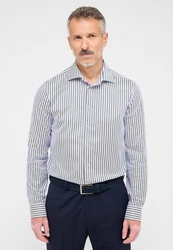 Eterna Langarmhemd SLIM FIT NON IRON Dunkelblau/Hellblau/Blau/Weiß