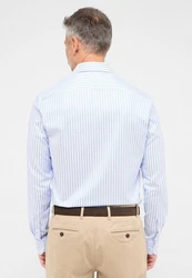 Eterna Langarmhemd SLIM FIT NON IRON Hellblau/Blau