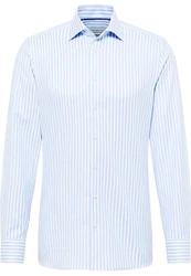 Eterna Langarmhemd SLIM FIT NON IRON Hellblau/Blau