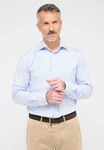Eterna Langarmhemd SLIM FIT NON IRON Hellblau/Blau