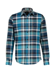 LERROS Herrenhemd Karo-Flanellqualität Blau/Türkis/Hellblau