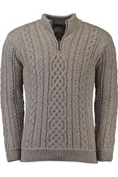 Carraig Donn Strickpullover Grau/Braun/Beige/Dunkelgrau