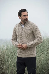 Carraig Donn Strickpullover Grau/Braun/Beige/Dunkelgrau