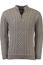 Carraig Donn Strickpullover Grau/Braun/Beige/Dunkelgrau