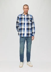 s.Oliver Langarmhemd Regular Fit Hellblau/Blau