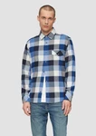 s.Oliver Langarmhemd Regular Fit Hellblau/Blau