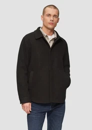 Allwetterjacke Wattiertes Overshirt in Woll-Optik Blende