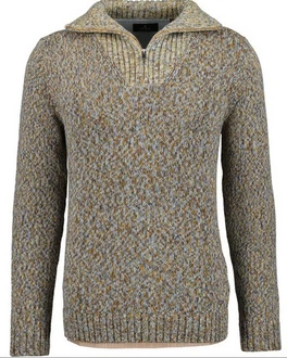 RAGMAN V-Ausschnitt Pullover Tweed mit Troyer und Zip RAGMAN V-Ausschnitt Pullover Tweed mit Troyer und Zip