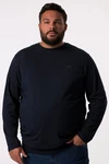 Men Plus T-Shirt Basic Bauchfit Rundhals Dunkelblau/Blau/Lila