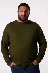Men Plus T-Shirt Basic Bauchfit Rundhals 