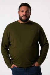 Men Plus T-Shirt Basic Bauchfit Rundhals 